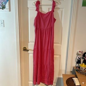 NWT Market &  Spruce pink 3-tier Maxi dress size large